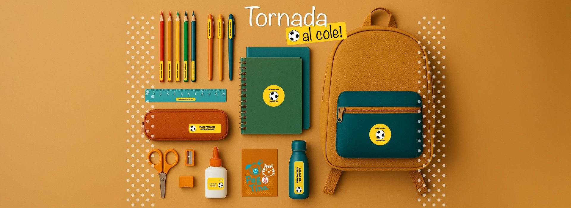 Etiquetas para el colegio · pegandtina.com