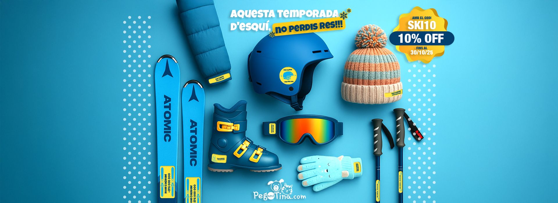 Etiquetas material Esquí · pegandtina.com